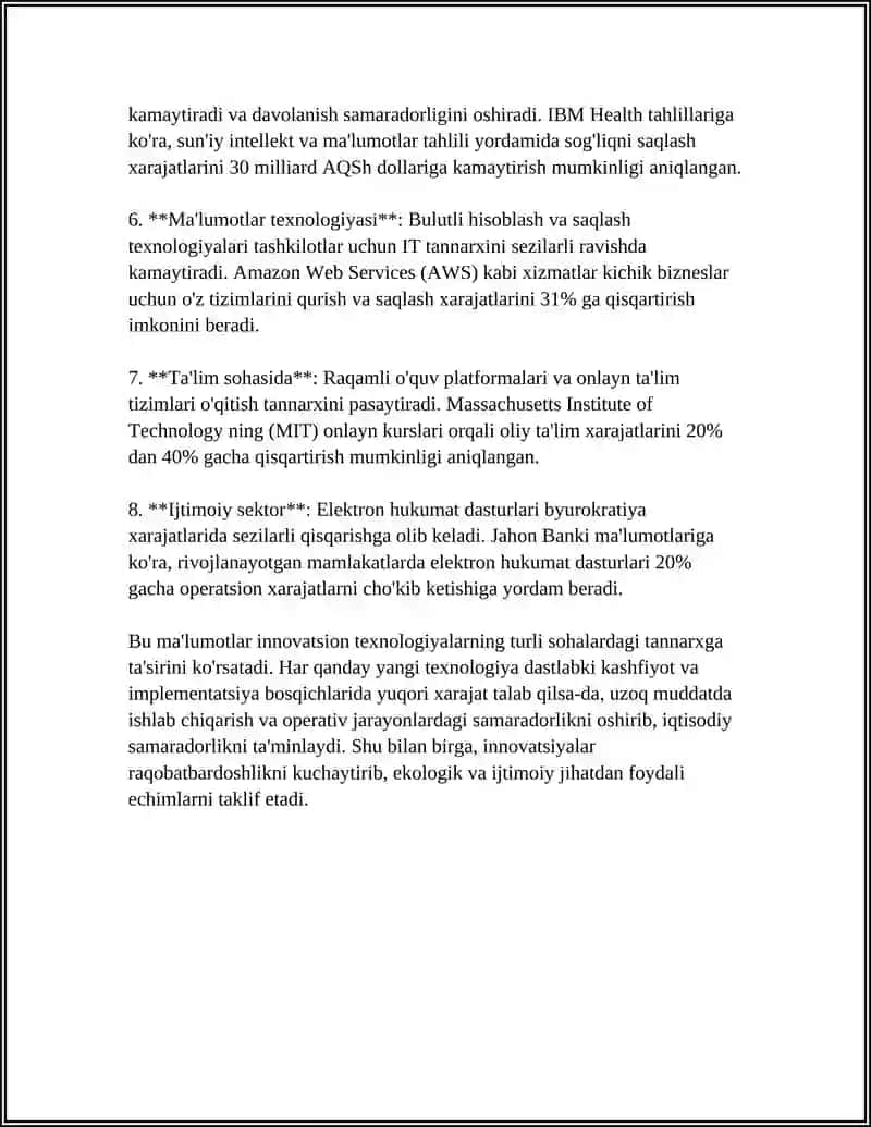 INNOVATSION TEXNOLOGIYALARNING TANNARXGA TA’SIRI 4