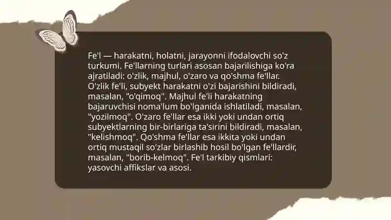 Fe'l va uning grammatik kategoriyalari 4