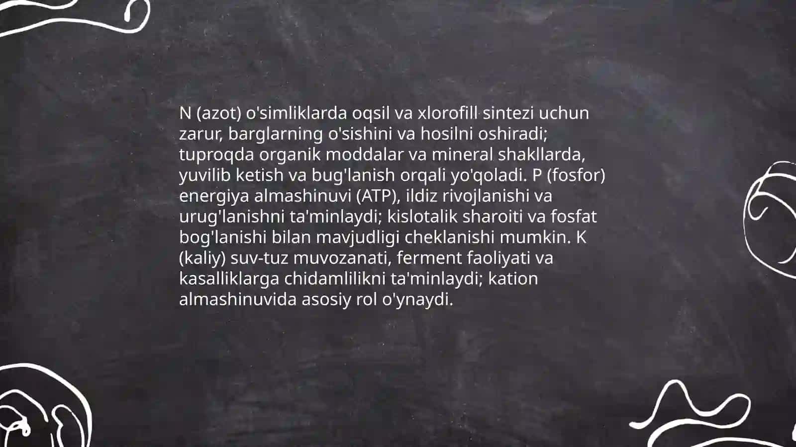 Tuproqqa mineral solishning zarurati.Óğitlarning klassifikatsiyasi 4