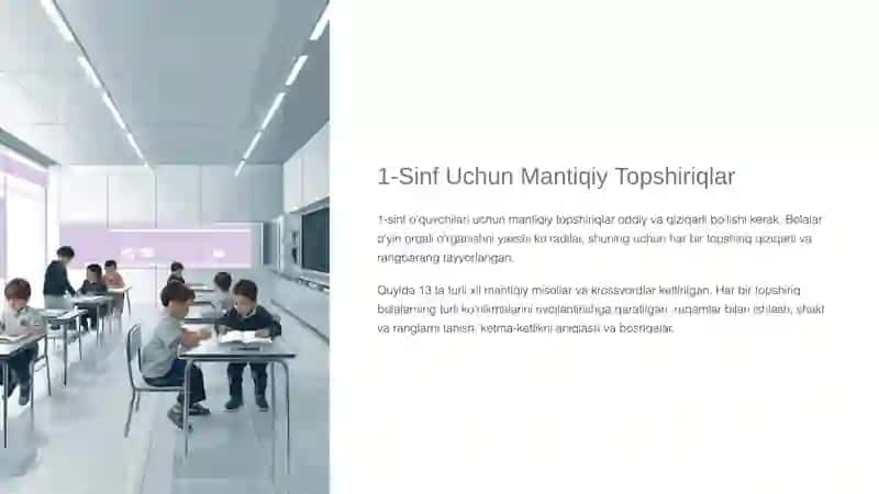 Mantiqiy fikrlashga oid masalalar ustida ishlash (1-sinf) 4