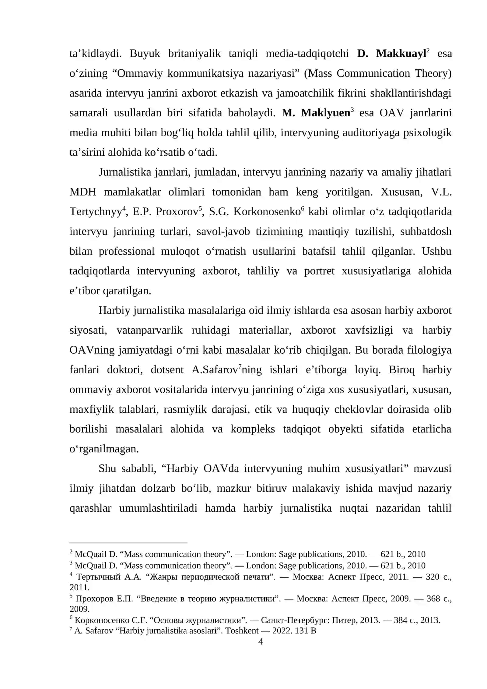 Harbiy OAVda intervyuning muhim xususiyatlari 4