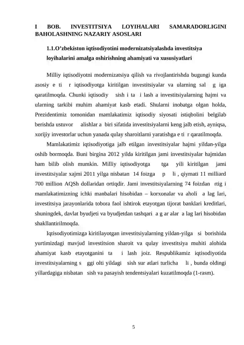 Investitsiya loyihalarini amalga oshirishning ahamiyati 4