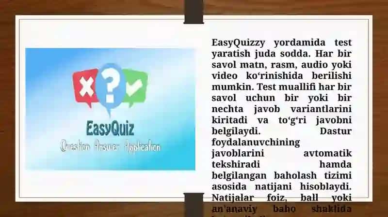 EasyQuizzy dasturlari va ularning imkoniyatlari (TAQDIMOT) 4