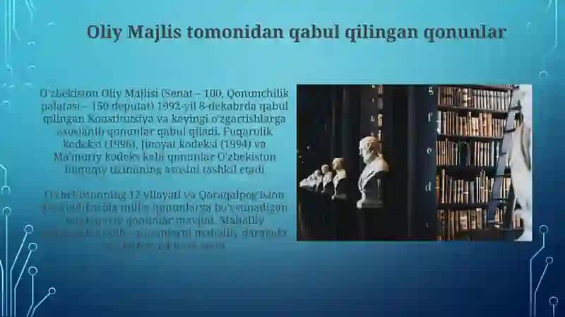 Mustaqil O'zbekiston huquqining shakllanishi va asosiy manbalari 4
