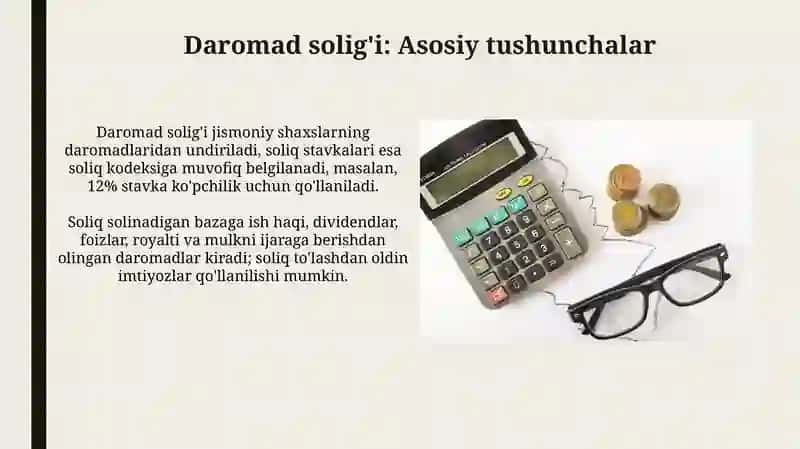 Jismoniy shaxslardan olinadigan daromad soligʻida jamiy daromadning tarkibi 4