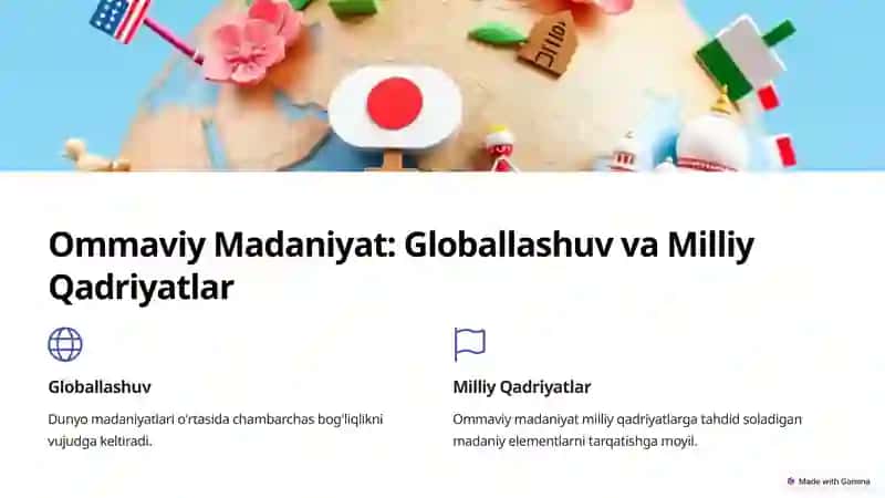 Ommaviy Madaniyat va Ma'naviyat: Tahlil va Yechim 4