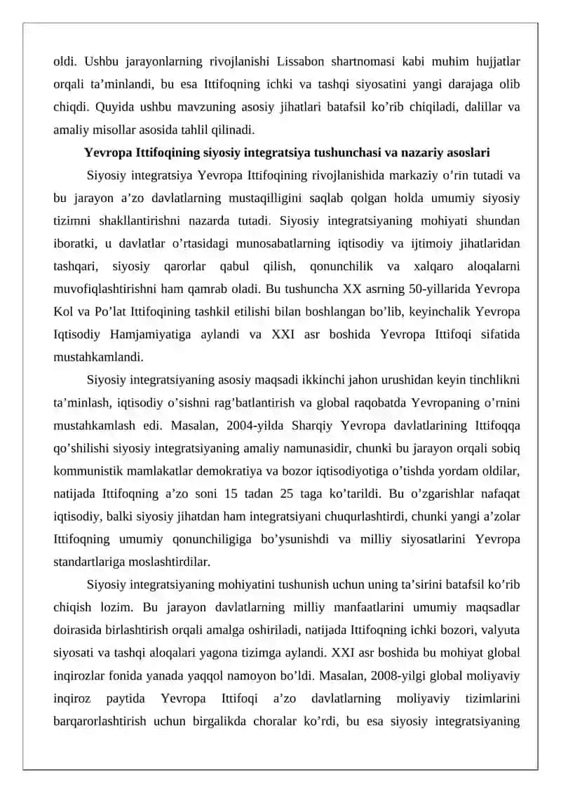 Yevropa Ittifoqining siyosiy integratsiya jarayonlari 4