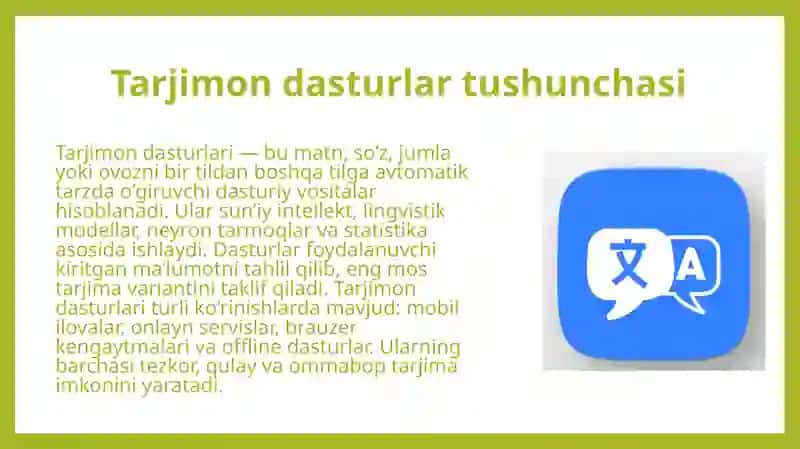 Tarjimon dasturlar va ulardan foydalanish asoslari, ularning farqlari 4