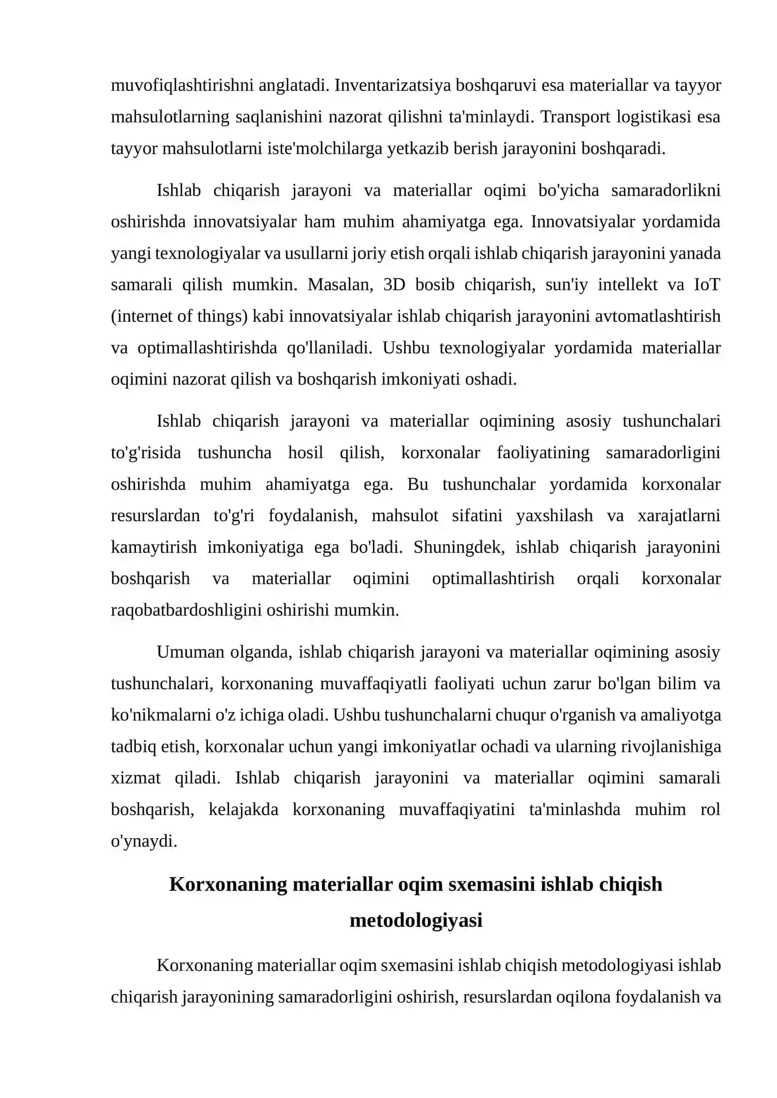 Ishlab chiqarishning va korxonaning materiallar oqim sxemasini va moddiy balansini tuzing 4