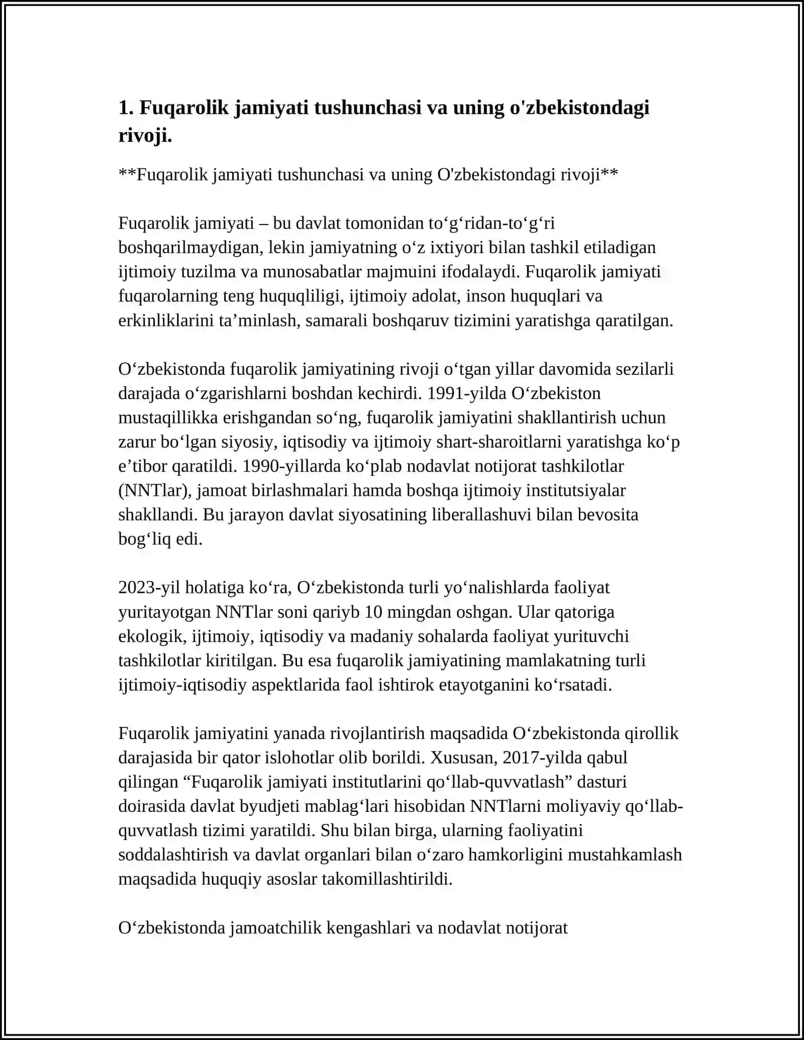 O'ZBEKISTONDA FUQOROLIK JAMIYATI INSTITUTLARI RIVOJLANISHINING O'ZIGA XOS XUSUSIYATLARI 4