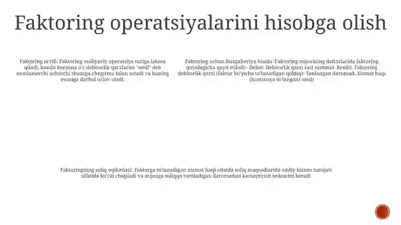 Banklarda Faktoring Va Lizing Operatsiyalaring Buxgalteriyaga Hisobi 4