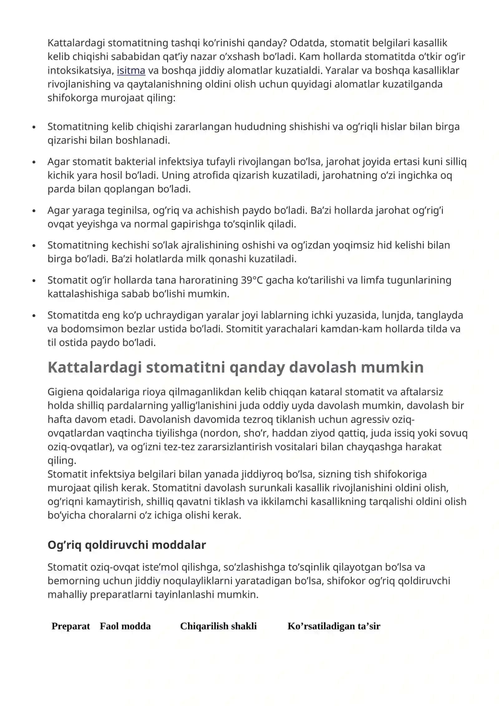 Stomatit — turlari, sabablari, alomatlari, tasnifi, davolash usullari, ma’lumotlar 4
