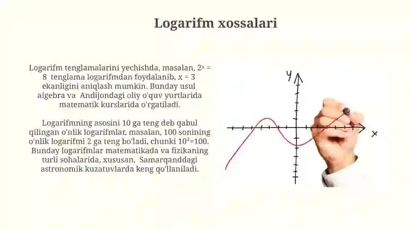 Logarifm tushunchasi va logarifmik funksiya 4