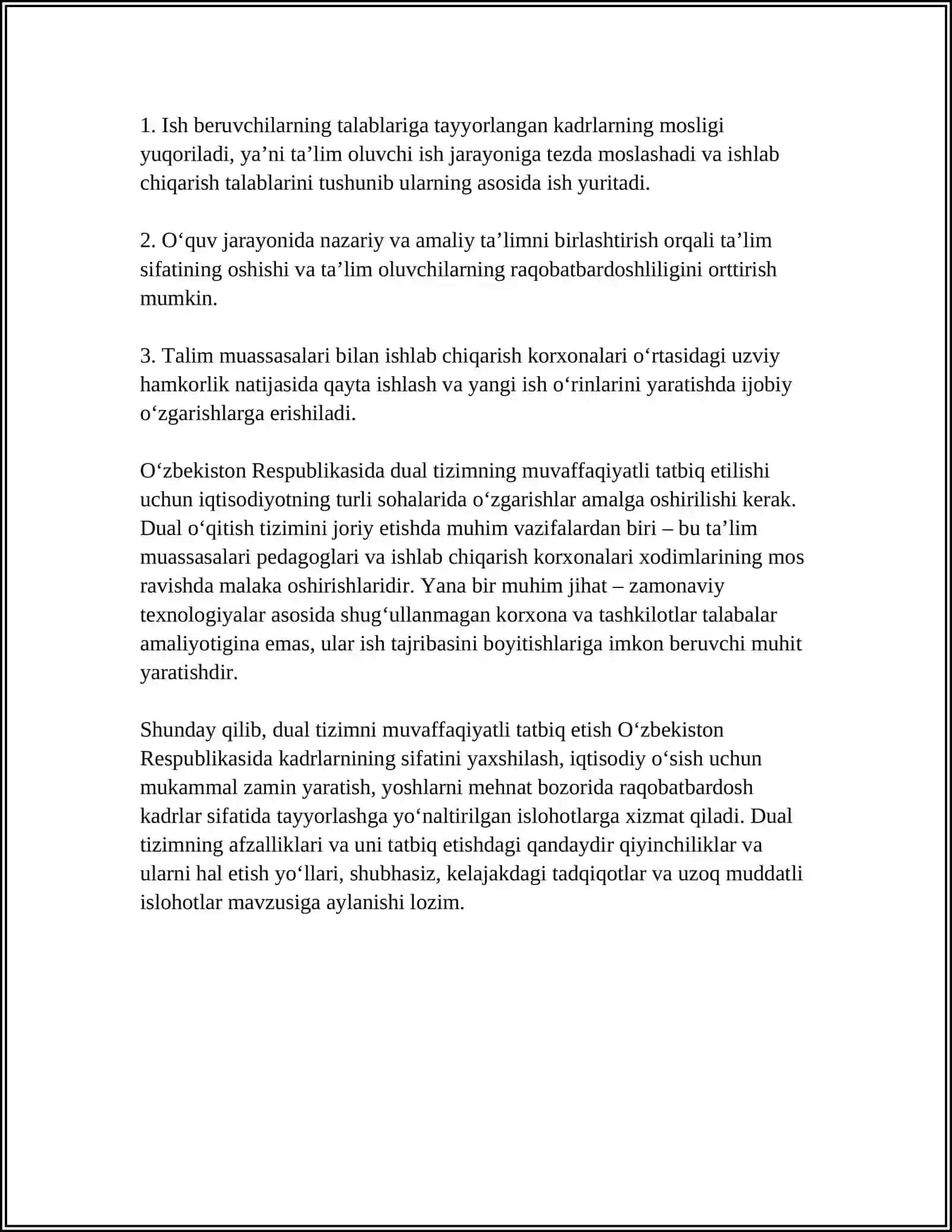 PROFESSIONAL TALIMDA DUAL ÓQITISH TIZIMINI TADBIQ ETISH ISTIQBOLLARI 4
