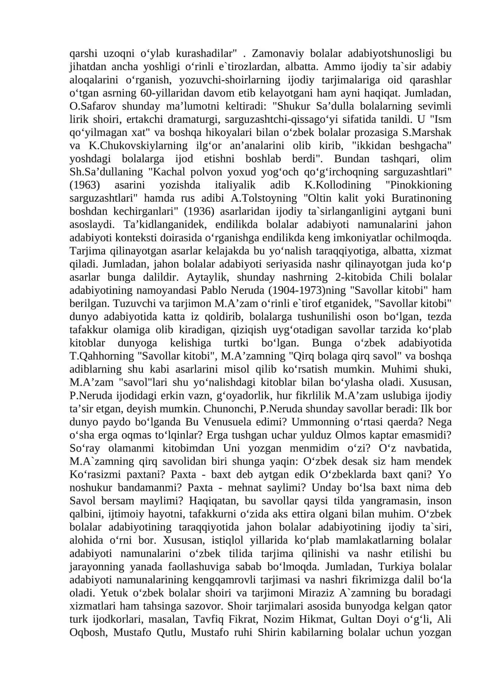 O‘zbek va jahon bolalar adabiyotining o‘zaro ta’sir aloqalari 4
