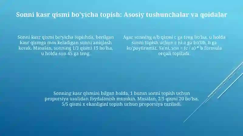 Sonningkasrqismivakasrgako'rasonnitopishgadoirmasalalaryechish 4