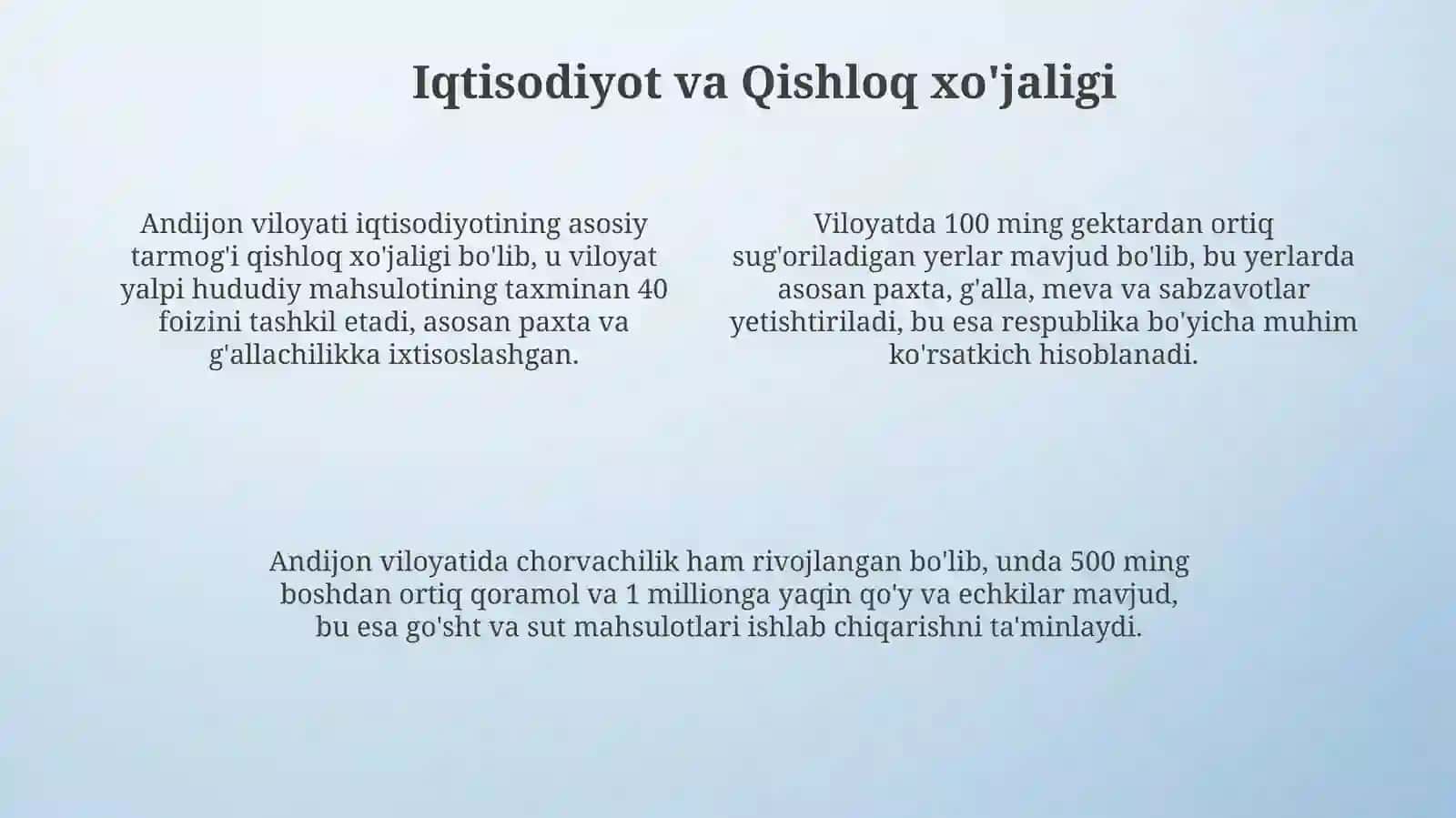 Andijon viloyati: Umumiy ma'lumot 4