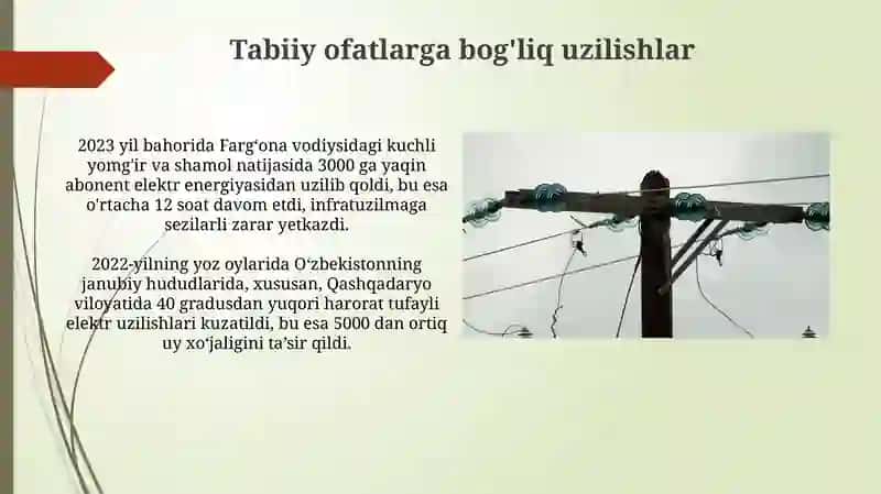 Elektr ta'minotida ishdan chiqish turlari 4