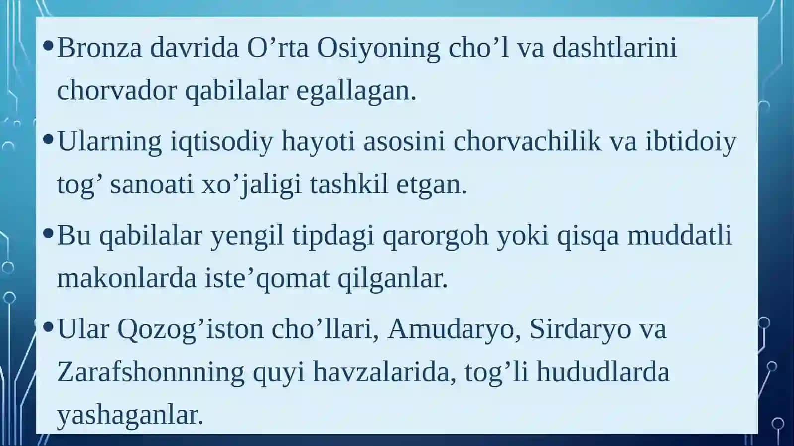 9-Bronza davridagi cho’l zonasi qabilalari yodgorliklari 4