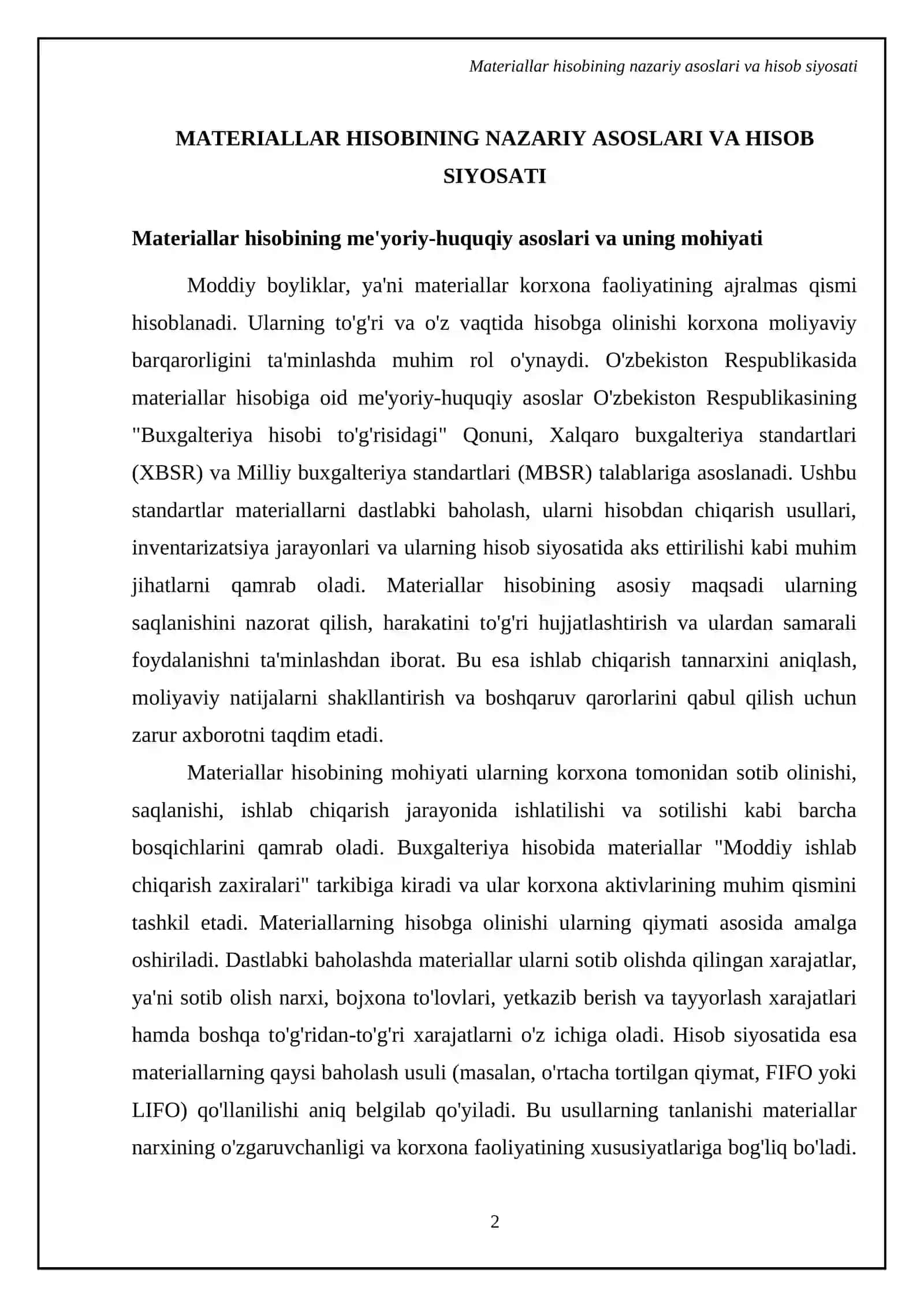 Buxgalteriyada materiallar hisobi va asosiy vositalar hisobi 4