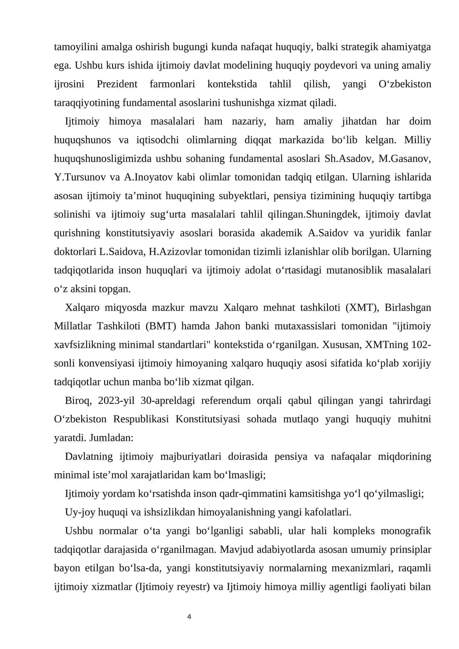 Konstitutsiyada ijtimoiy himoya masalalari kurs ishi 4