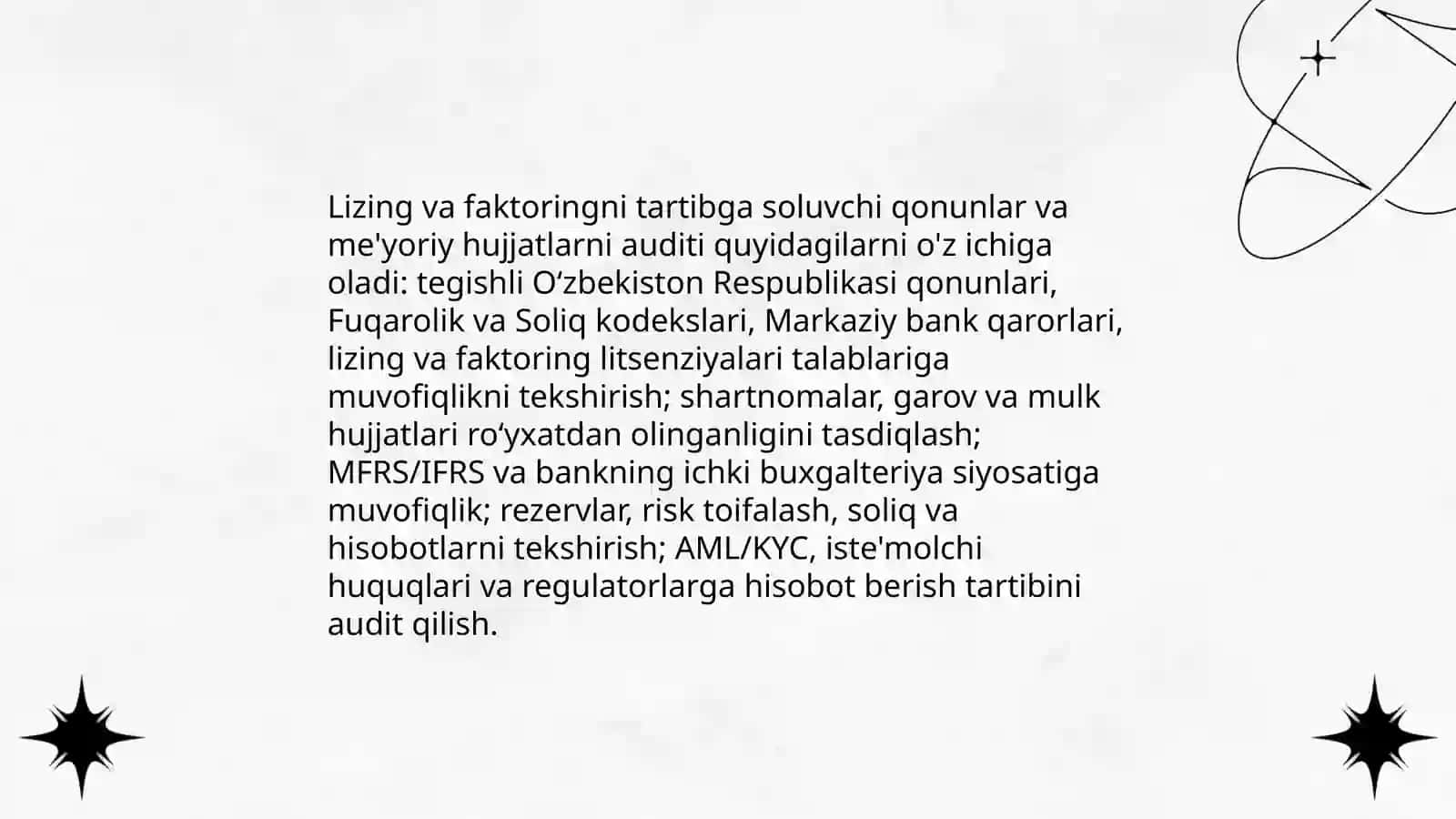 BANKLARDA LIZING VA FAKTORING OPERATSIYALARI AUDITI 4