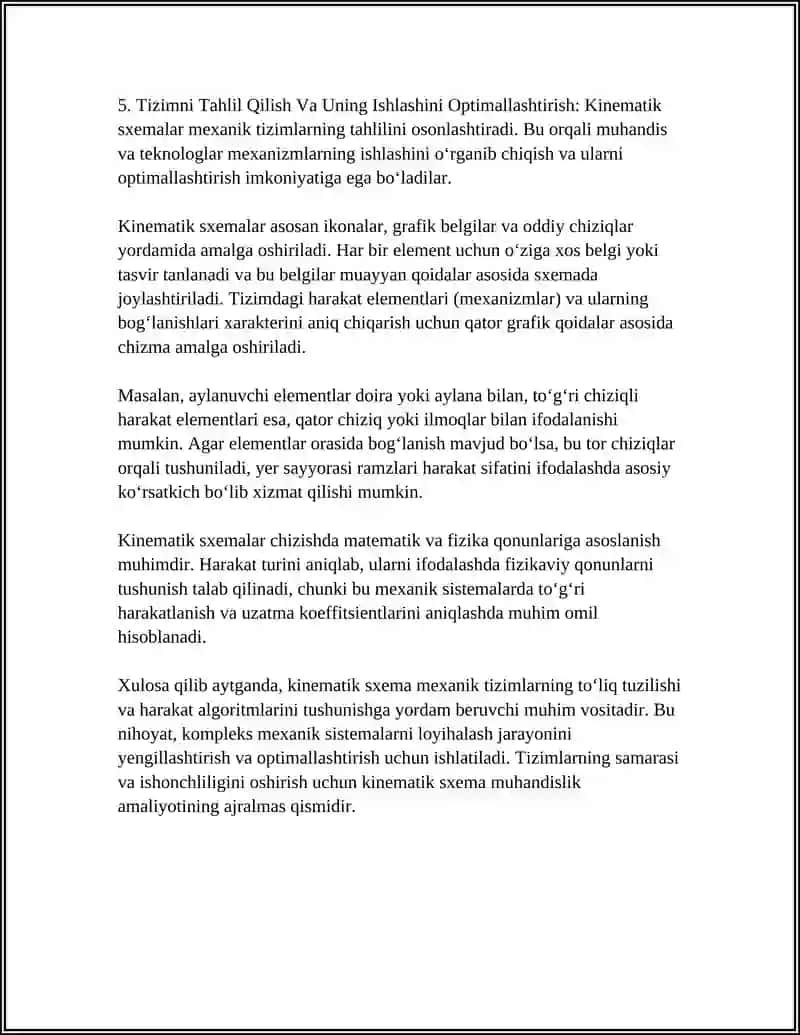 MEHANIZMLARNING KINEMATIK SXEMALARNI CHIZISH QO’YIDALARI 4