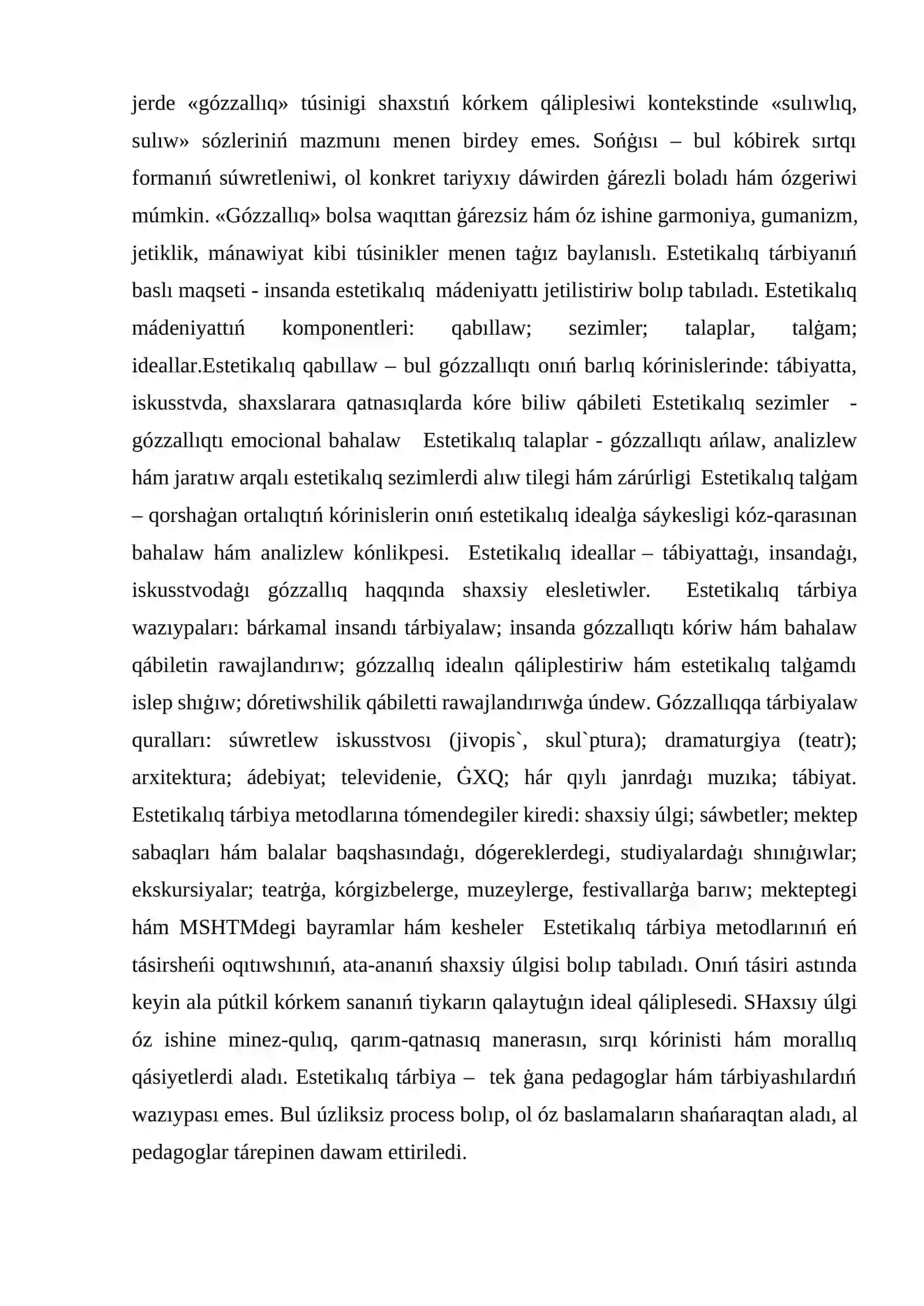 Filosofiya ha'm ko'rkem o'ner 4