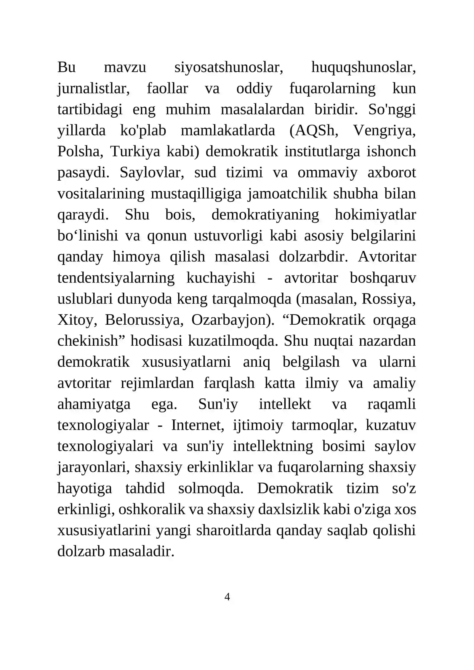 DEMOKRATIK SIYOSIY REJIMNING ASOSIY XUSUSIYATLARI 4