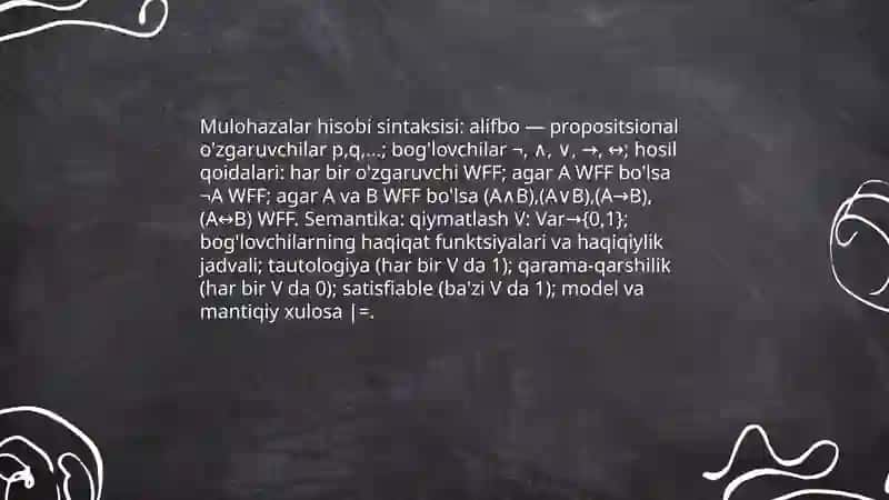 Formal aksiomatik nazariya. Mulohazalar hisobi 4
