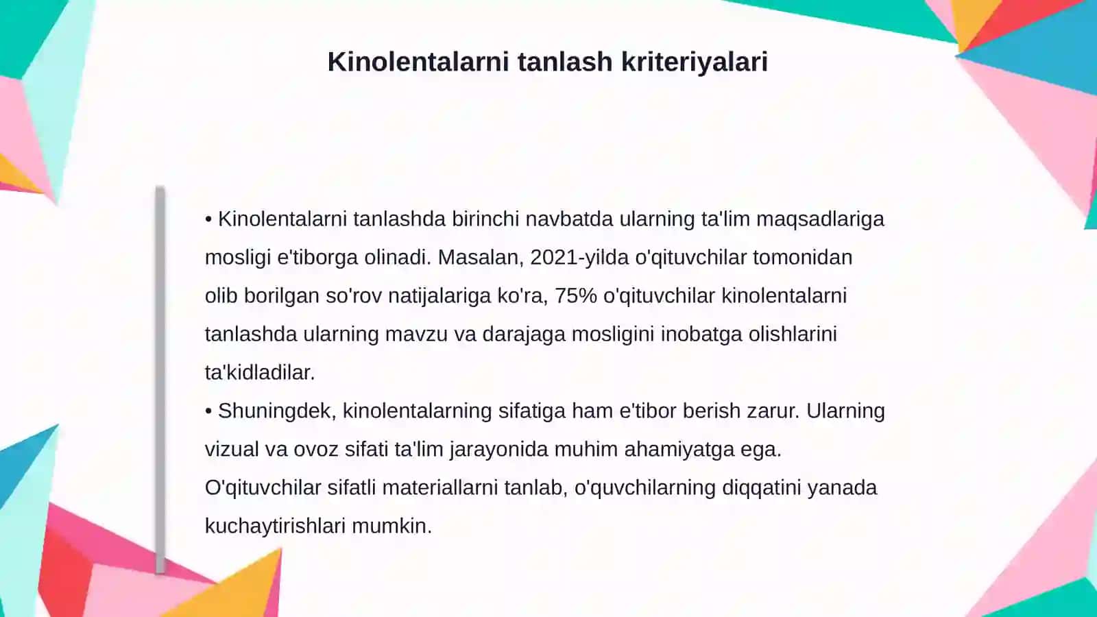 MTTda O'quv ekranida namoyish etiladigan kinolentalar yordamida mashg'ulotlarni tashkil etish 4