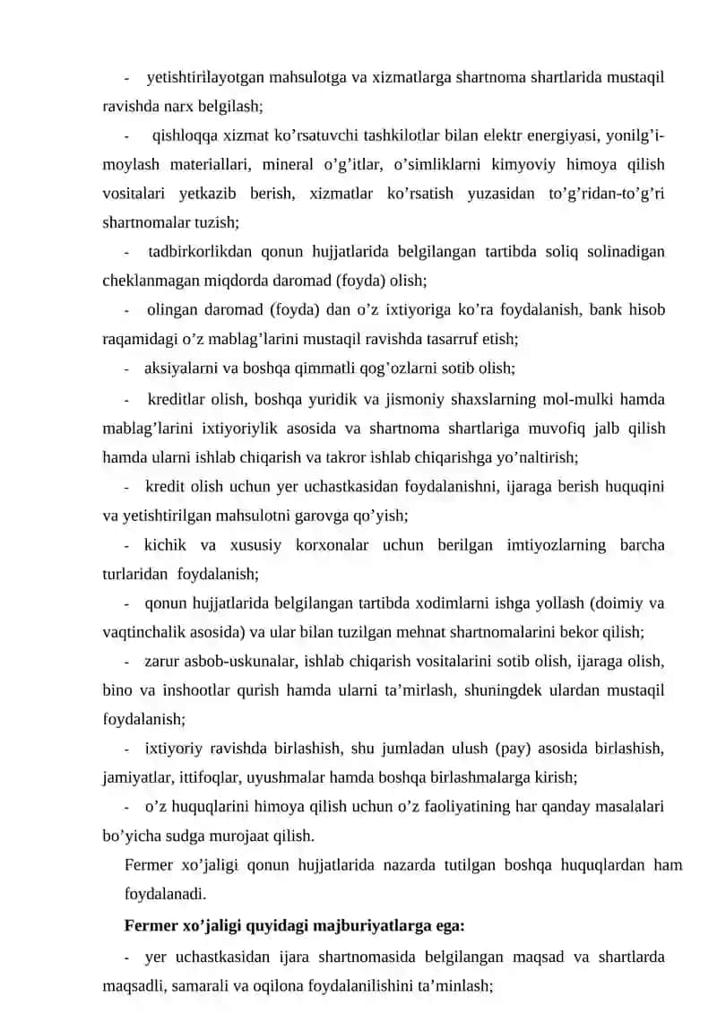 O’zbekiston dehqon va fermer xo’jaliklarini rivojlantirish davlat daturlari 4