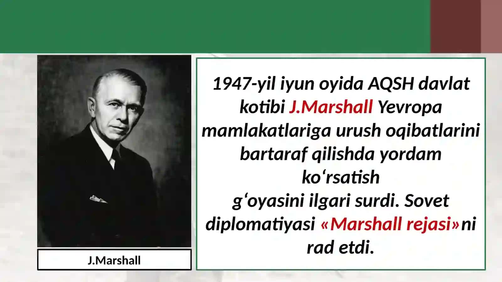 Urushdan so‘ng AQSH-SSSR munosabatlarida «sovuq urush»ning boshlanishi 4