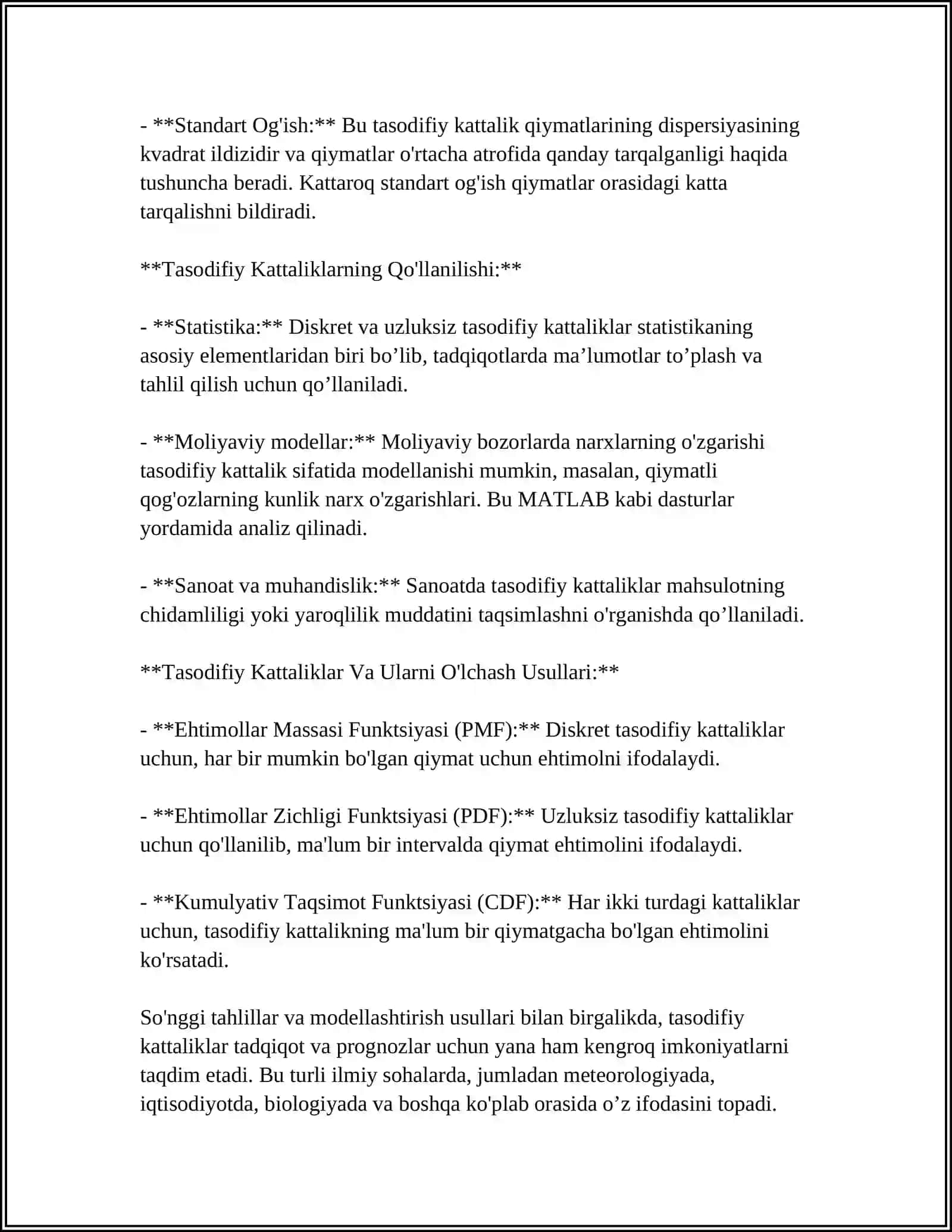 TIBBIY BIOLOGIK MASALA MISOLIDA MATEMATIK STATISTIKA ELEMENTLARI GENERAL VA TANLOV MAJMUALARI TADODIFIY KATTALIKLARNING TAQSIMOT QONUNINI YORITIB BERISH 4