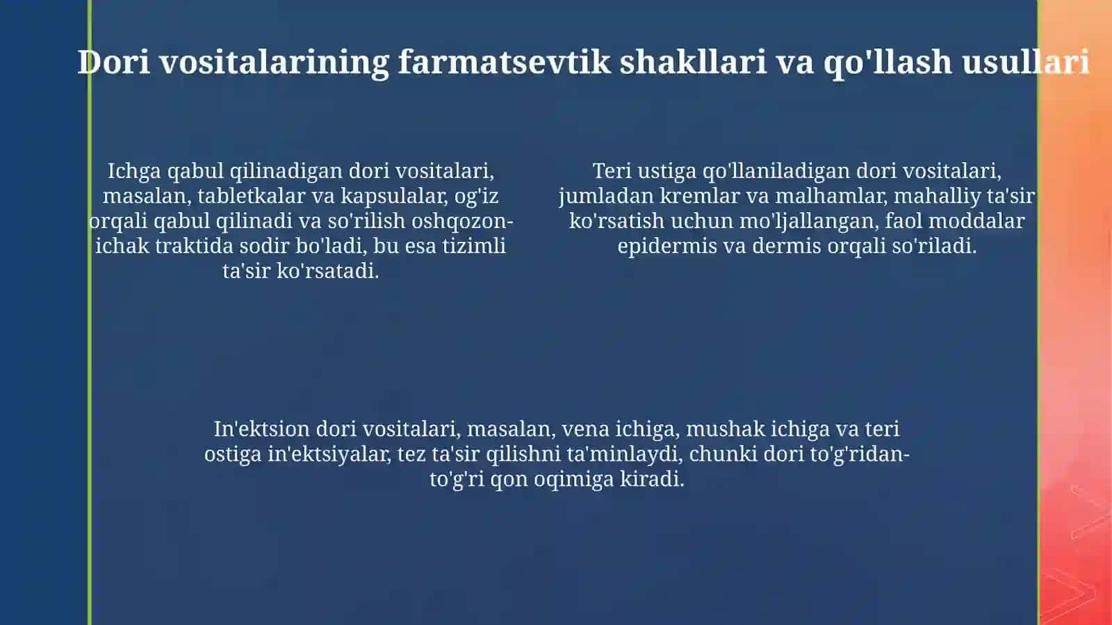Tibbiy va kosmetologik amaliyotda qoʻllaniladigan dori vositalari 4