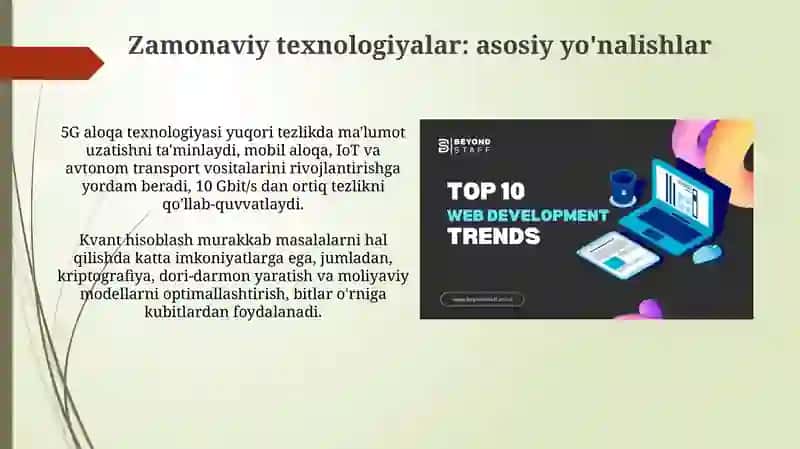 Texnik vositalarning rivojlanish tendentsiyalari 4