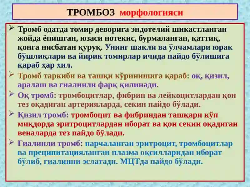 Тромбоз. Эмболия. Стаз. Инфаркт” 4