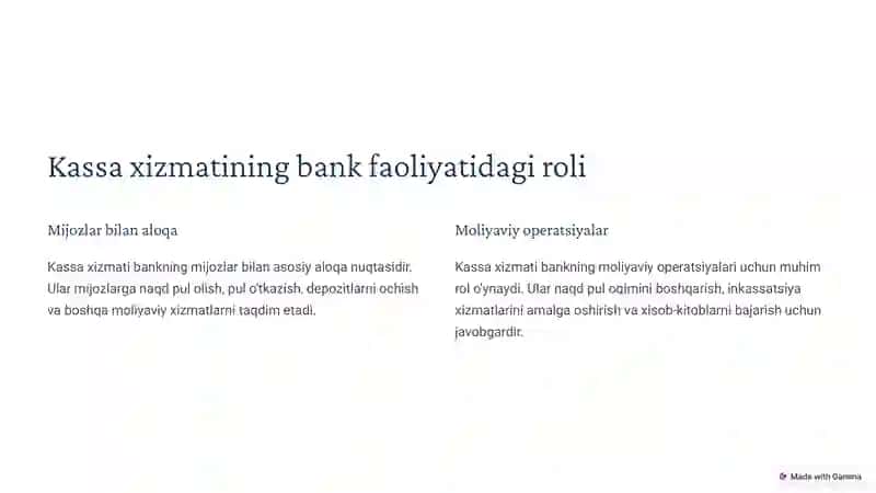 Tijorat banklarida kassa ishlarini tashkil etish 4