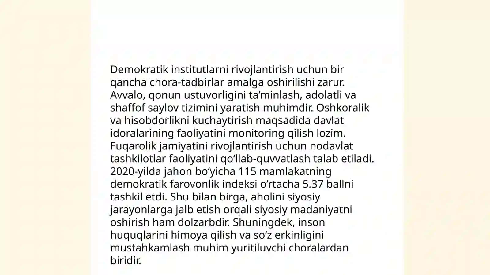 Ijroiya hokimiyat tizimini mustahkamlash islohotlari 4