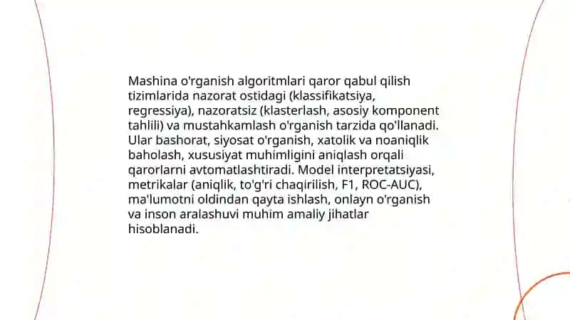 Sun'iy intellekt asosida qaror qabul qilish tizimlari 4