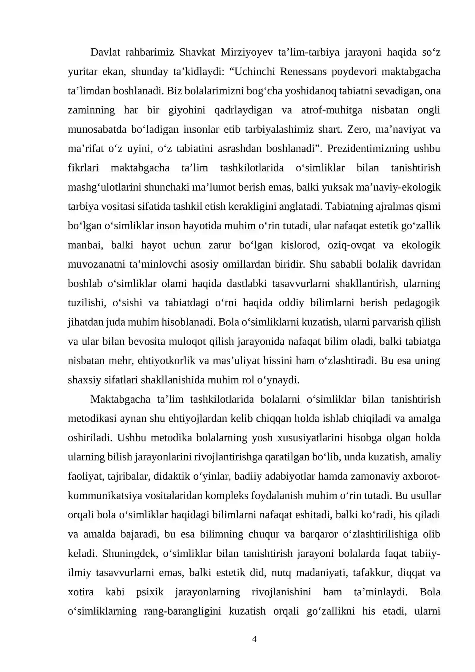 Maktabgacha ta’lim tashkilotlarida bolalarni o’simliklar bilan tanishtrish metodikasi 4