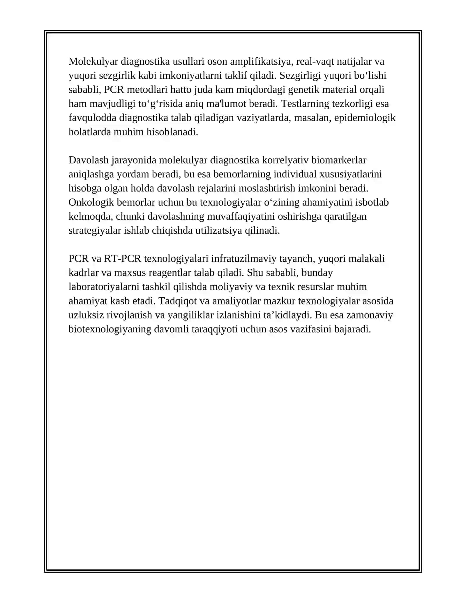 BIOTEXNOLOGIYADA YUQUMLI VA ONKOLOGIK KASALLIKLARNI DIAGNOSTIKA QILISH VA DAVOLASH 4