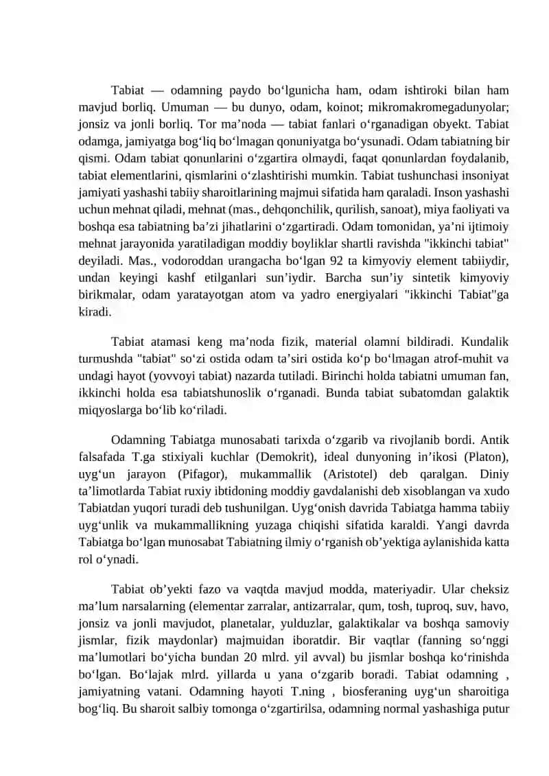 Tabiatni o‘rganishga oid qarashlar tarixi 4