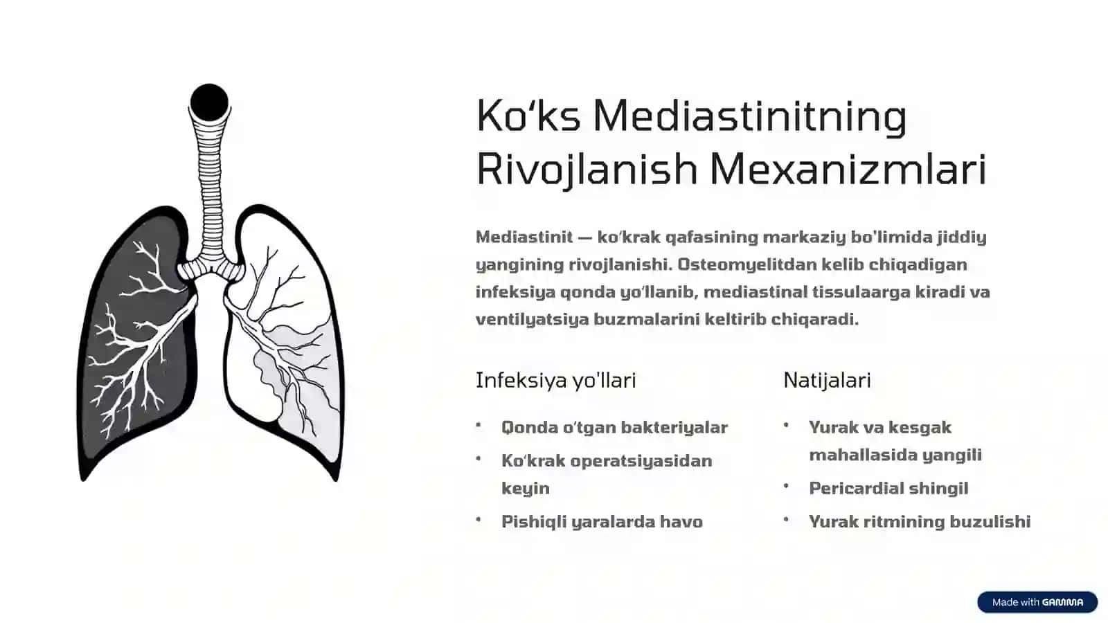Pastki Jagʻ Osteomielitida boʻyin va Koʻks Mediastinit va Sepsis 4