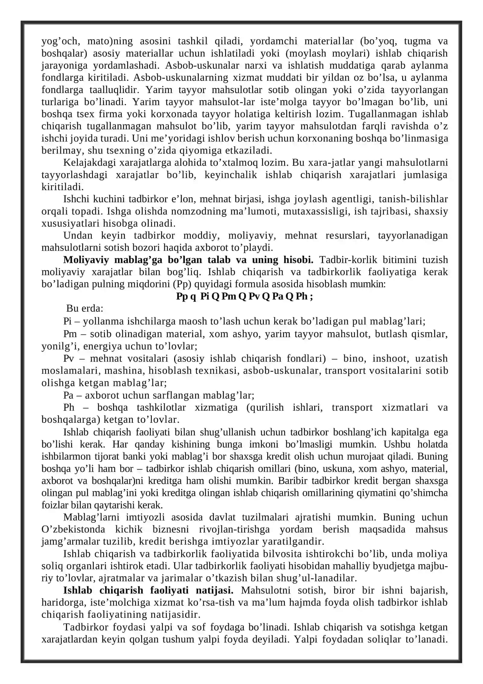 Tovar ishlab chiqarish va xizmat ko’rsatish bo’yicha tadbirkorlikni rivojlantirish 4