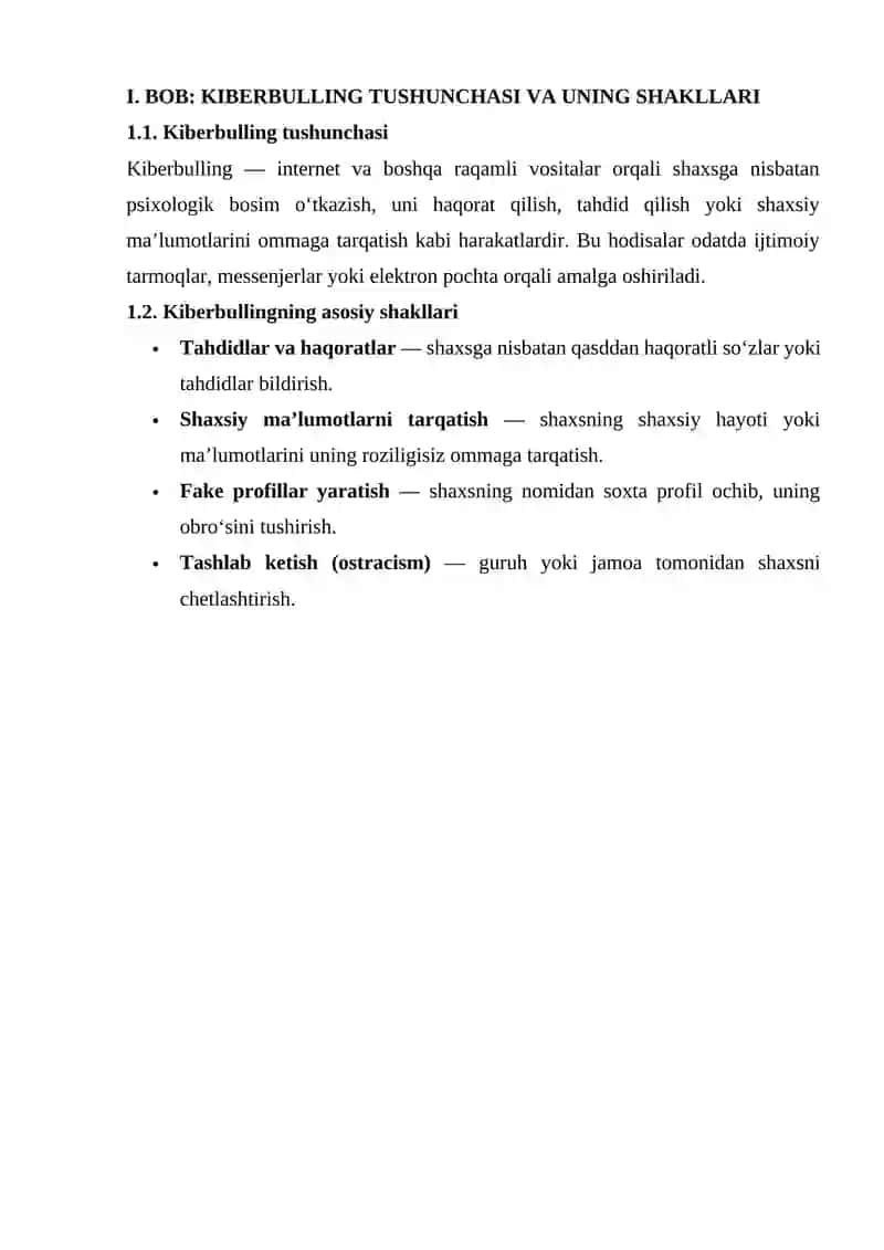 OʻZBEKISTON QONUNCHILIGIDA KIBERBULLING UCHUN JAVOBGARLIK 4