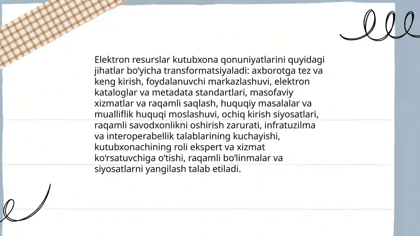 Kutubxonachilik qonuniyatlarini yangi axborot muhitida tadqiq etish - Hazratqulova Lola 4