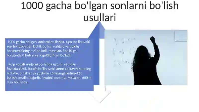 1000 ichida ko'paytrish va bo'lishni metodikasi 4