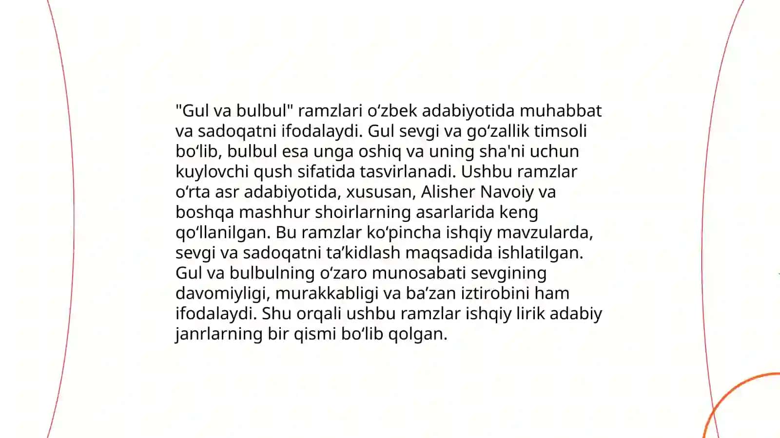 Gul va bulbul obrazlari aks etgan baytlar tahlili 4