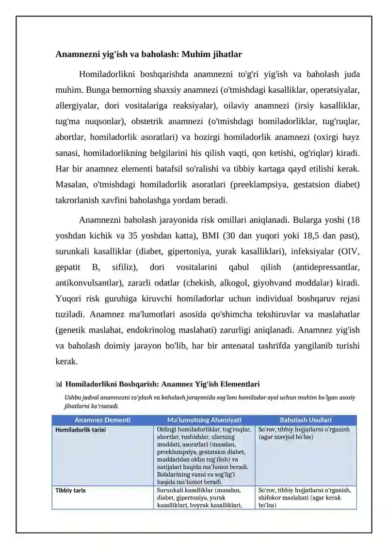 Sog‘lom ayolda homiladorlikni olib borish. Antenatal parvarish milliy standarti. 4